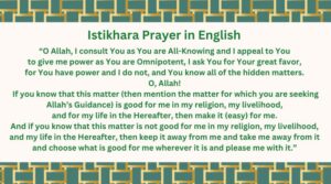 Istikhara Prayer in English